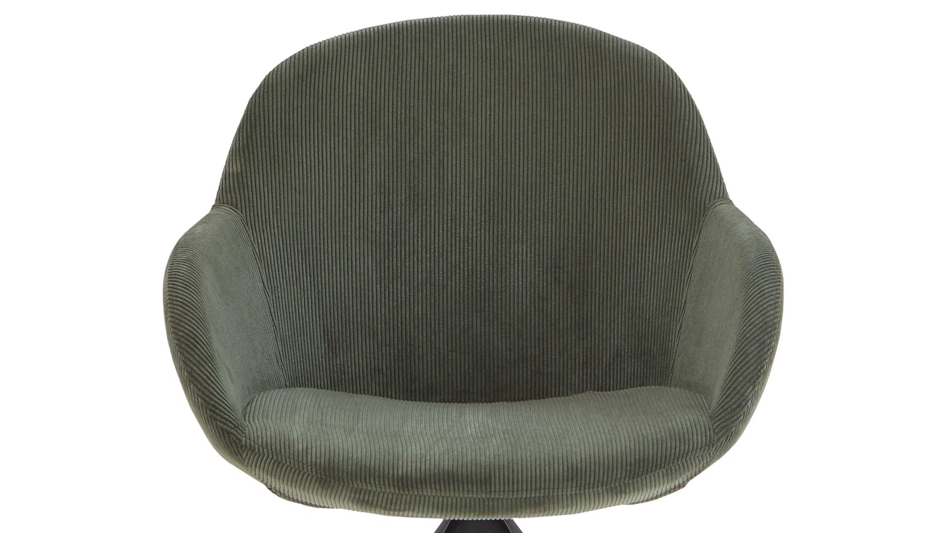 Vierfußstuhl Niehoff sitzmoebel aus Stoff in Grün NIEHOFF SITZMÖBEL Armlehnstuhl Dacapo mit Drehfunkton grüner Bezug & schwarzes Eisengestell