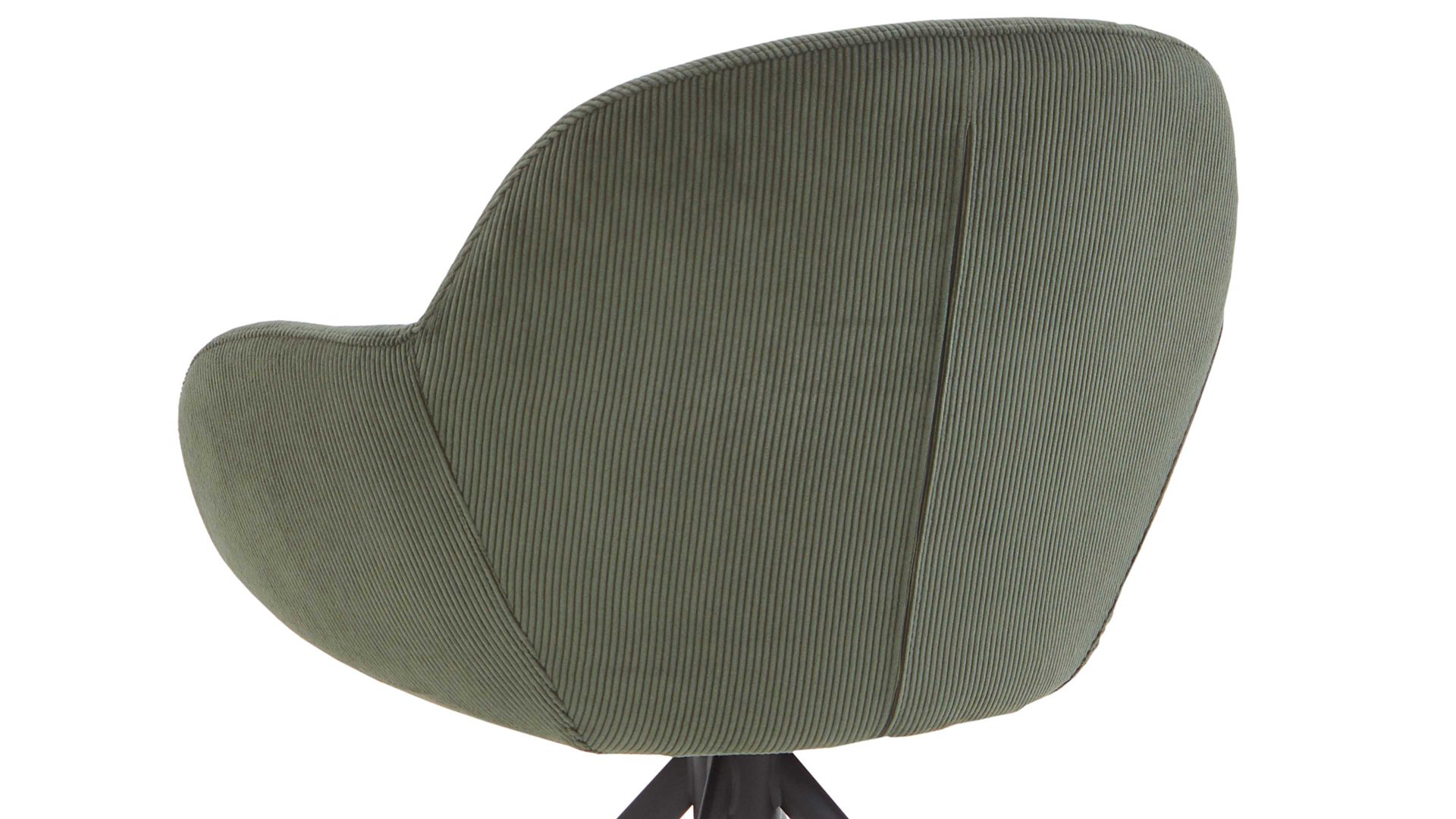 Vierfußstuhl Niehoff sitzmoebel aus Stoff in Grün NIEHOFF SITZMÖBEL Armlehnstuhl Dacapo mit Drehfunkton grüner Bezug & schwarzes Eisengestell