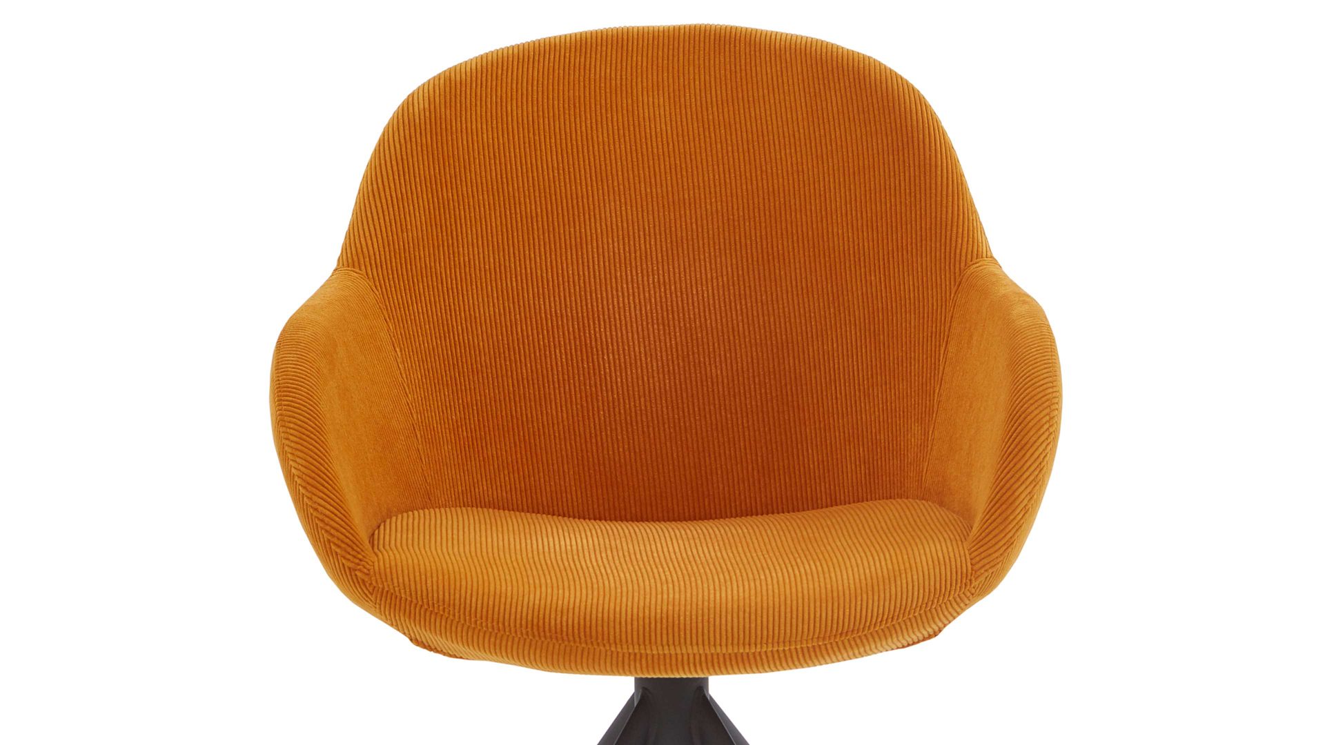 Vierfußstuhl Niehoff sitzmoebel aus Stoff in Orange NIEHOFF SITZMÖBEL Armlehnstuhl Dacapo mit Drehfunkton apricotfarbener Bezug & schwarzes Eisengestell