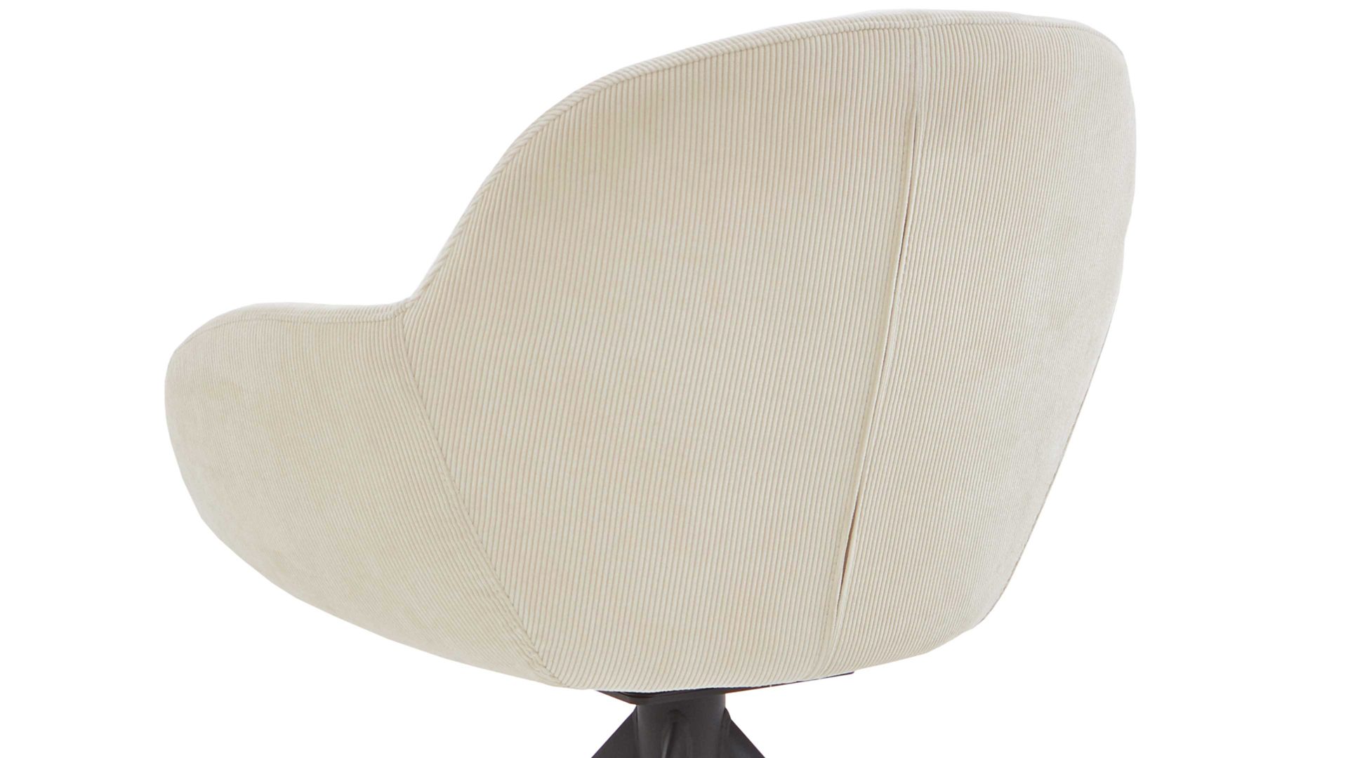 Vierfußstuhl Niehoff sitzmoebel aus Stoff in Weiß NIEHOFF SITZMÖBEL Armlehnstuhl Dacapo cremefarbener Bezug & schwarzes Eisengestell