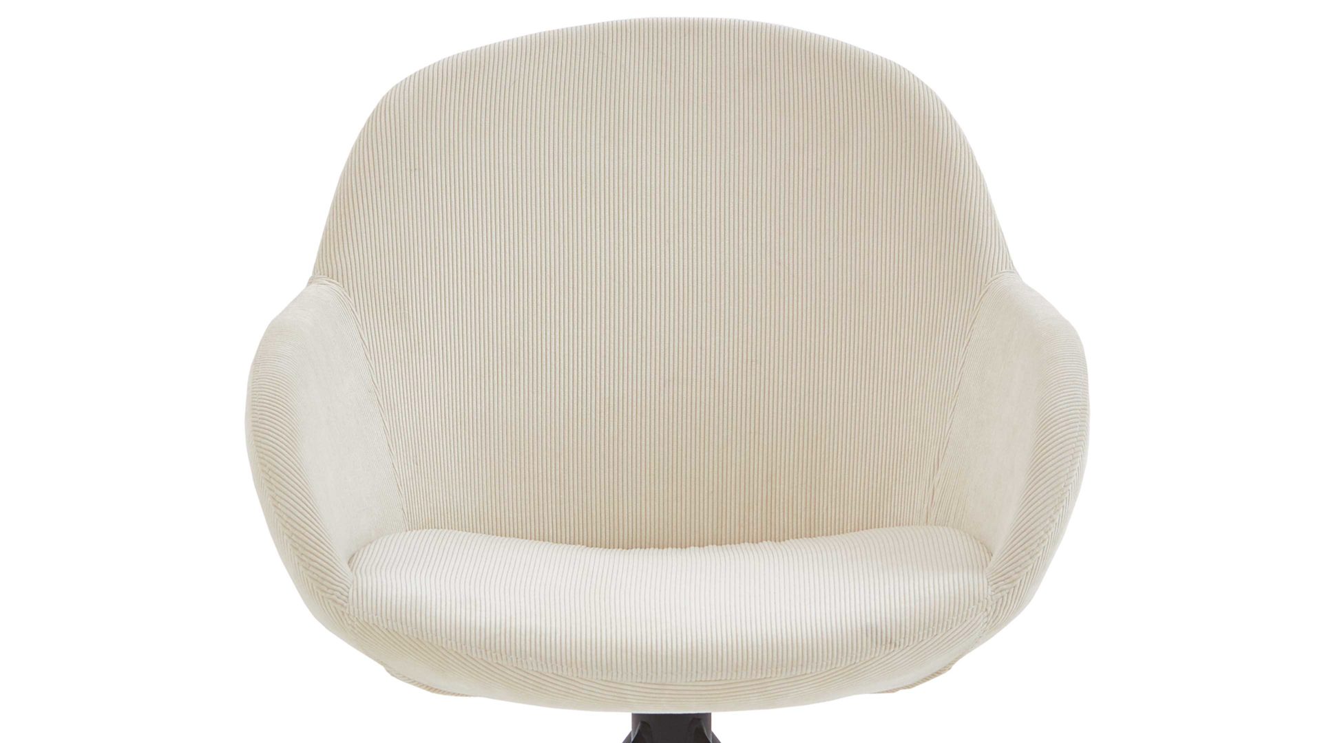 Vierfußstuhl Niehoff sitzmoebel aus Stoff in Weiß NIEHOFF SITZMÖBEL Armlehnstuhl Dacapo cremefarbener Bezug & schwarzes Eisengestell