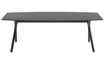 Esstisch Niehoff sitzmoebel aus Holz in Schwarz NIEHOFF SITZMÖBEL Esstisch Dacapo schwarze Platte & matt schwarzes Metallgestell - ca. 200 x 100 cm