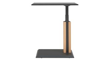 Beistelltisch Interliving aus Glas in Dunkelgrau Interliving Couchtisch Serie 6211 - Beistelltisch GPA-EBI graues Parsolglas & Wildeiche - ca. 55 x 47 cm