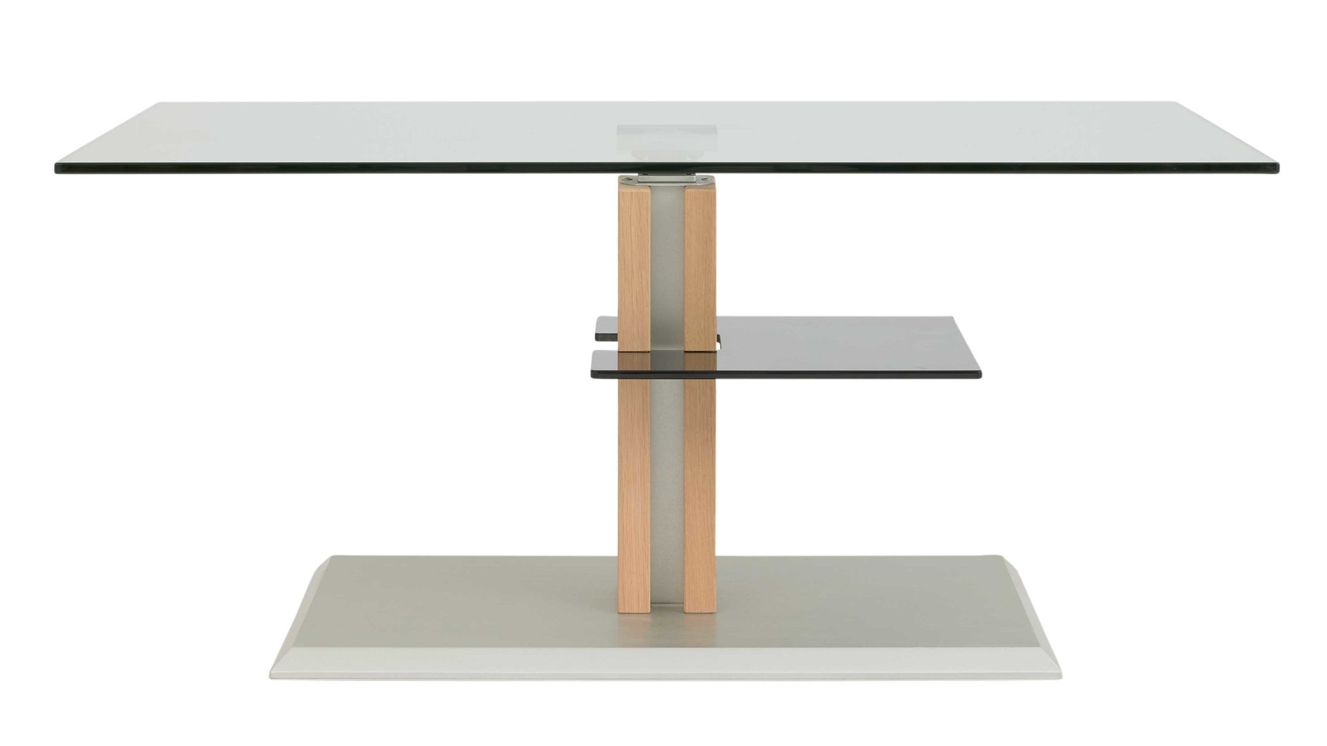 Couchtisch Interliving aus Glas in Transparent Interliving Couchtisch Serie 6212 - Couchtisch GKL-EBI Klarglas & Wildeiche - ca. 100 x 60 cm