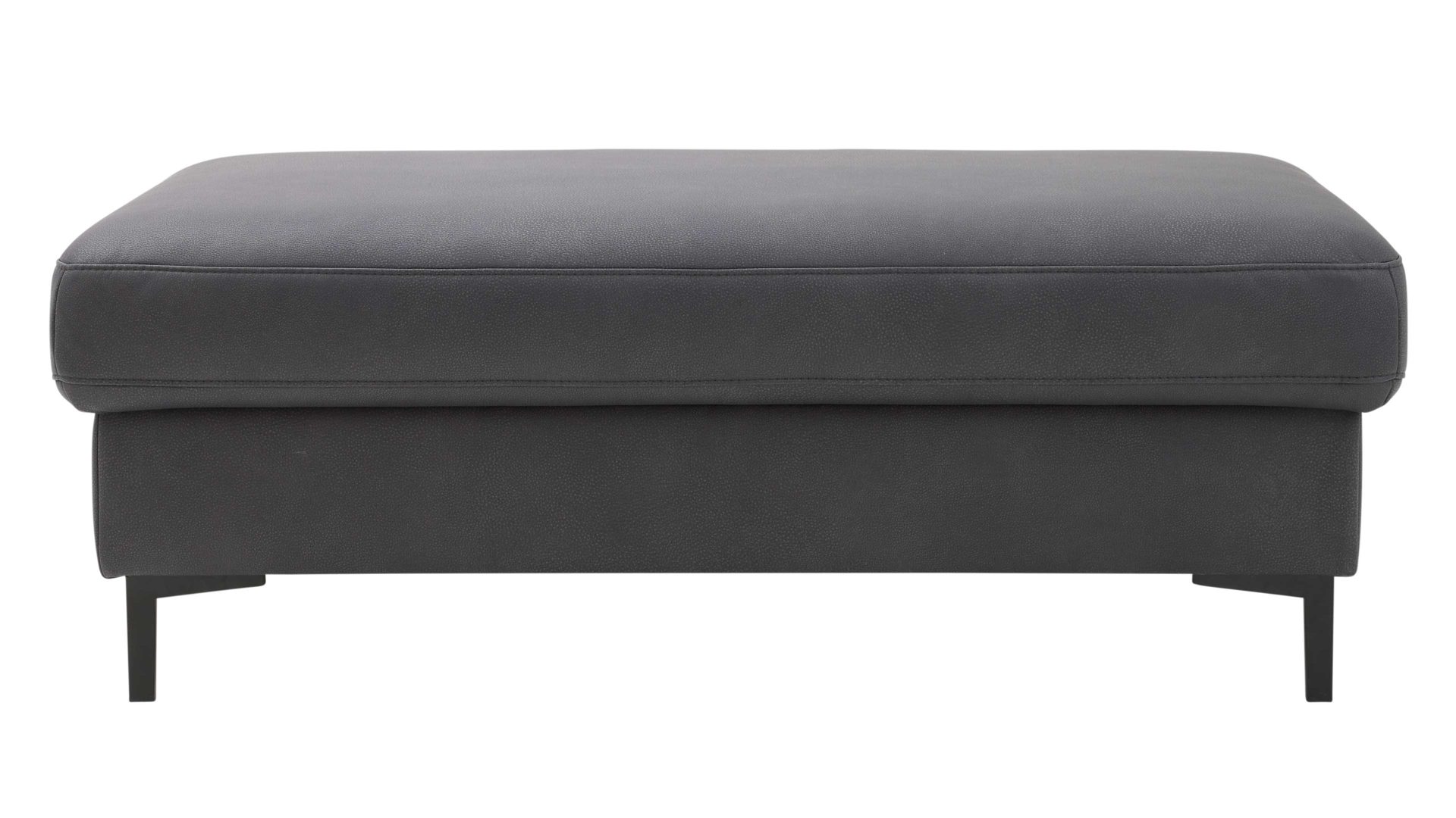 Funktionshocker Interliving aus Stoff in Dunkelgrau Interliving Sofa Serie 4064 - XXL-Funktionshocker graphitfarbene Mikrofaser Galero Punto & Fuß W003-01 - ca. 130 x 65 cm