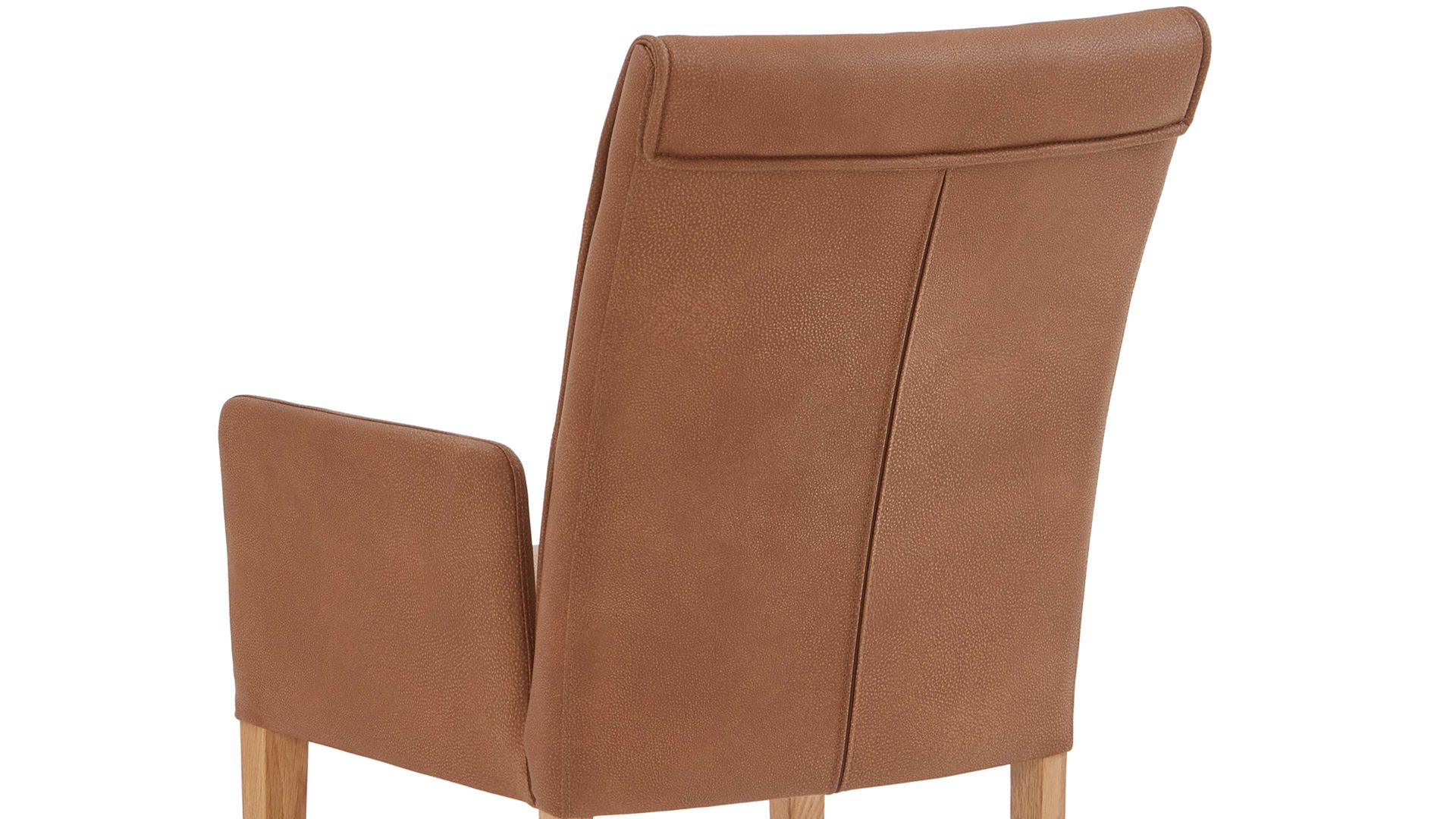 Polsterstuhl Niehoff sitzmoebel aus Mikrofaser in Orange NIEHOFF SITZMÖBEL Bornholm Polsterstuhl mit Armlehne senffarbener Bezug & Eichegestell