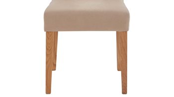 Polsterstuhl Niehoff sitzmoebel aus Mikrofaser in Beige NIEHOFF SITZMÖBEL Bornholm Polsterstuhl cremefarbener Bezug & Eichegestell