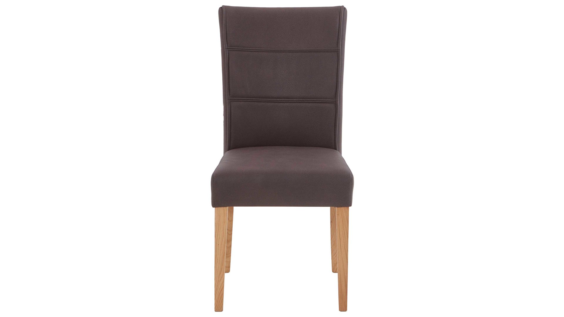 Polsterstuhl Niehoff sitzmoebel aus Mikrofaser in Braun NIEHOFF SITZMÖBEL Bornholm Polsterstuhl brauner Bezug & Eichegestell