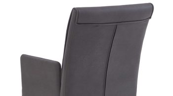 Polsterstuhl Niehoff sitzmoebel aus Mikrofaser in Anthrazit NIEHOFF SITZMÖBEL Bornholm Polsterstuhl mit Armlehne anthrazitfarbener Bezug & Eichegestell