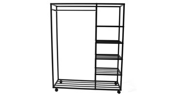Rollgarderobe M2 kollektion aus Metall in Schwarz Kleiderständer Andorra 2 schwarz - Breite ca. 110 cm