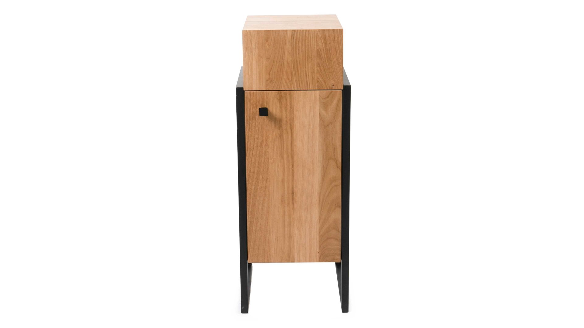 Kommode M2 kollektion aus Holz in Holzfarben Kommode Bolzano 3 Wildeiche & schwarzes Metallgestell