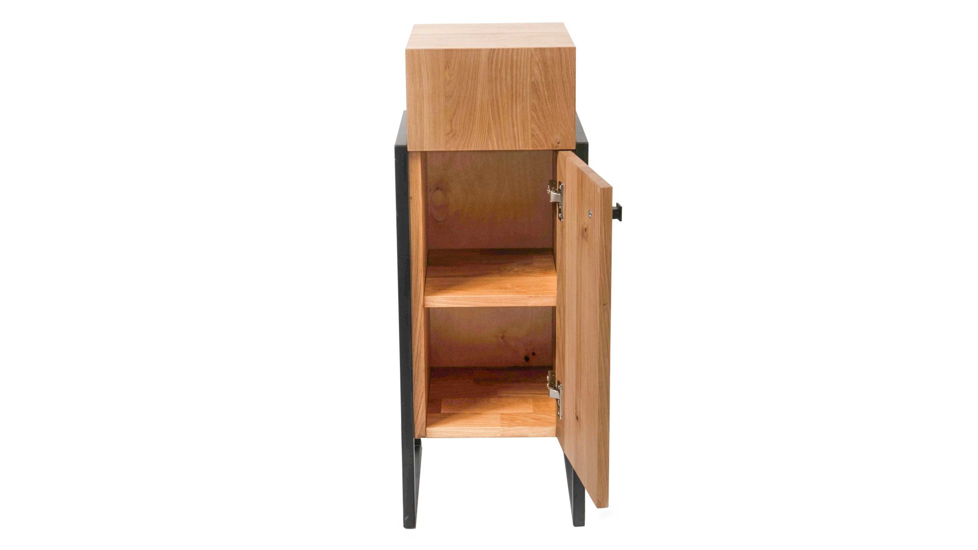 Kommode M2 kollektion aus Holz in Holzfarben Kommode Bolzano 3 Wildeiche & schwarzes Metallgestell