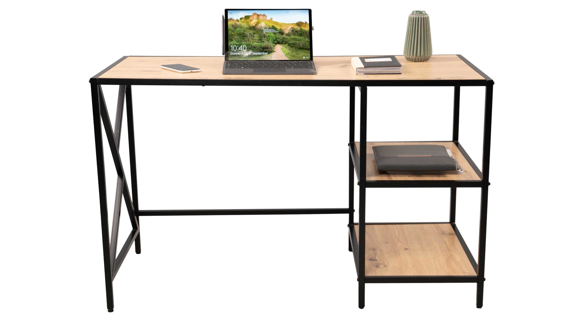 Schreibtisch M2 kollektion aus MDF in Holzfarben Schreibtisch Brisbane Artisaneiche - ca. 120 x 74 cm