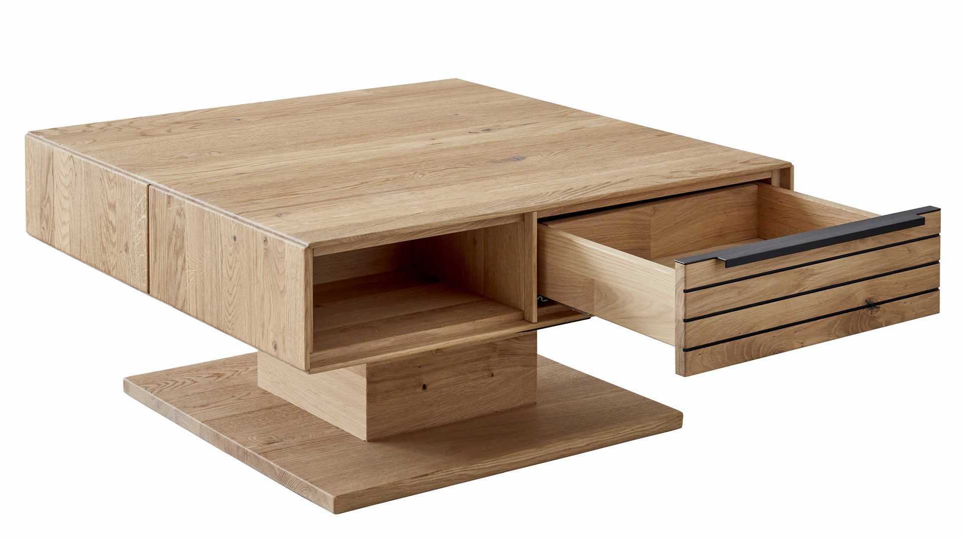 Couchtisch Decker aus Holz in Holzfarben Couchtisch mit Liftfunktion biancofarbene Asteiche – Breite ca. 82 cm