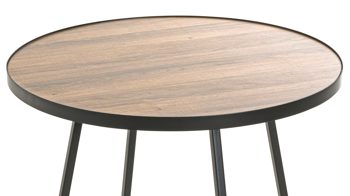 Beistelltisch Haku aus MDF in Holzfarben Beistelltisch Eiche & Schwarz - Durchmesser ca. 48 cm