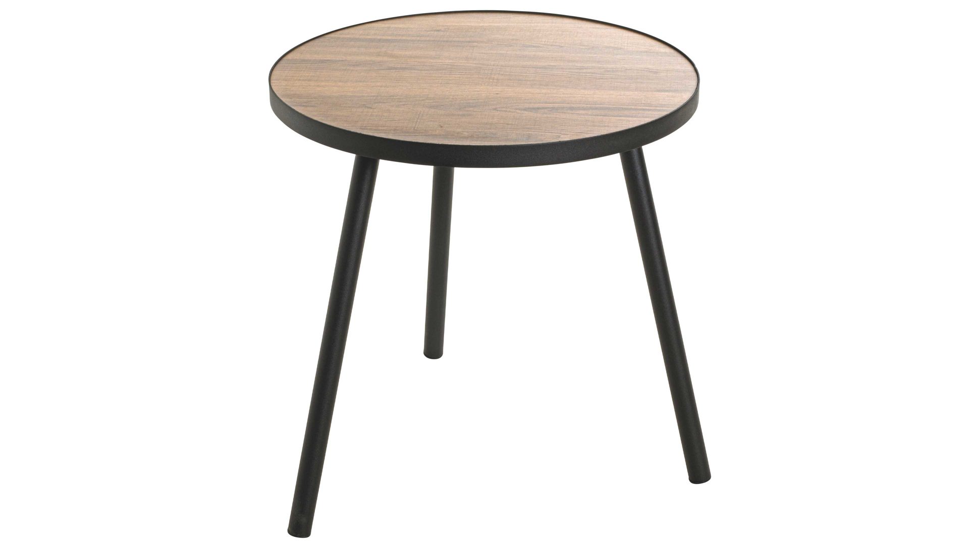 Beistelltisch Haku aus MDF in Holzfarben Beistelltisch Eiche & Schwarz - Durchmesser ca. 50 cm