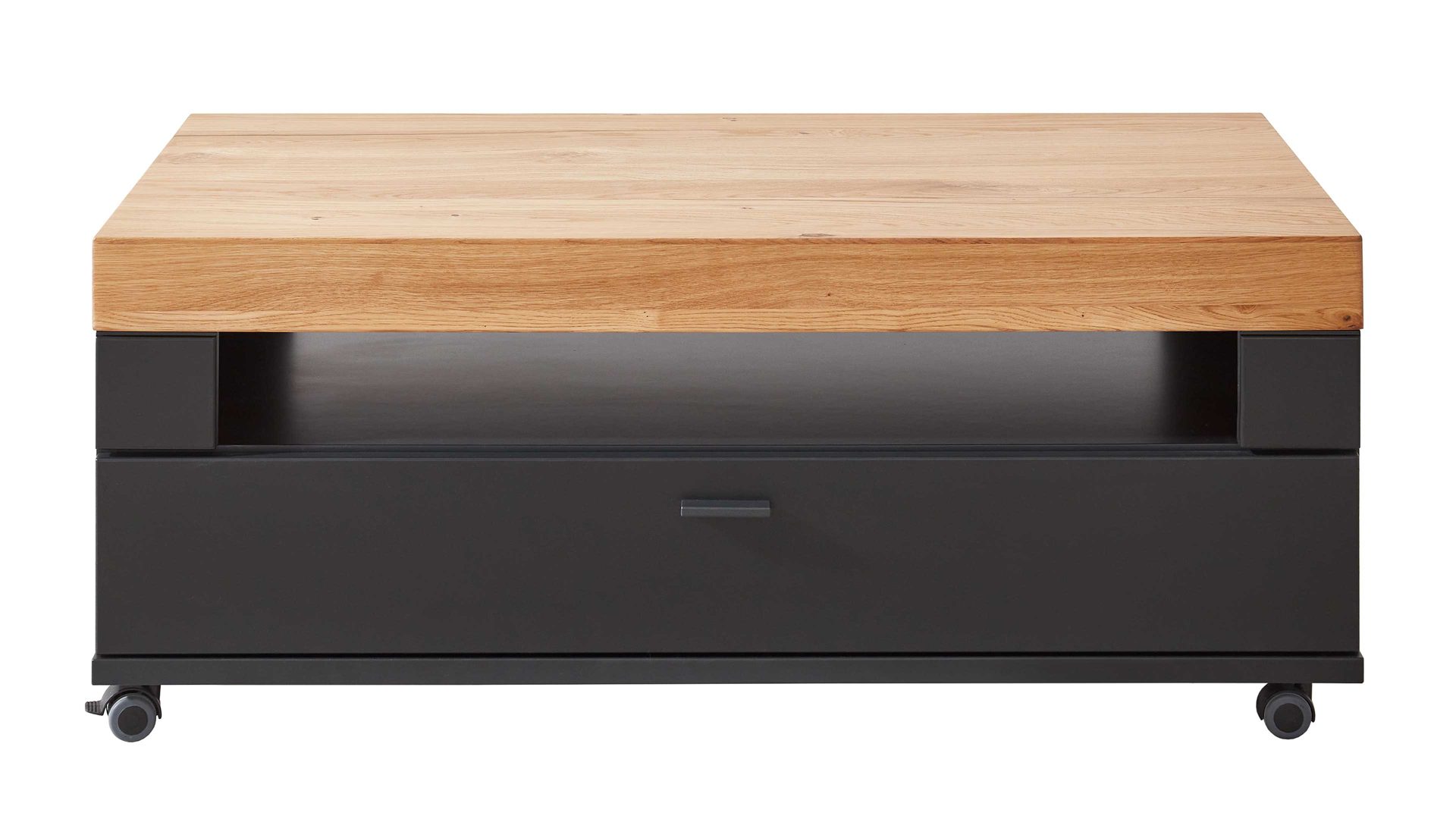 Couchtisch Mca furniture aus Holz in Schwarz Wohnmöbelserie Messina - Couchtisch Schwarzgrau & Risseiche - ca. 105 x 60 cm