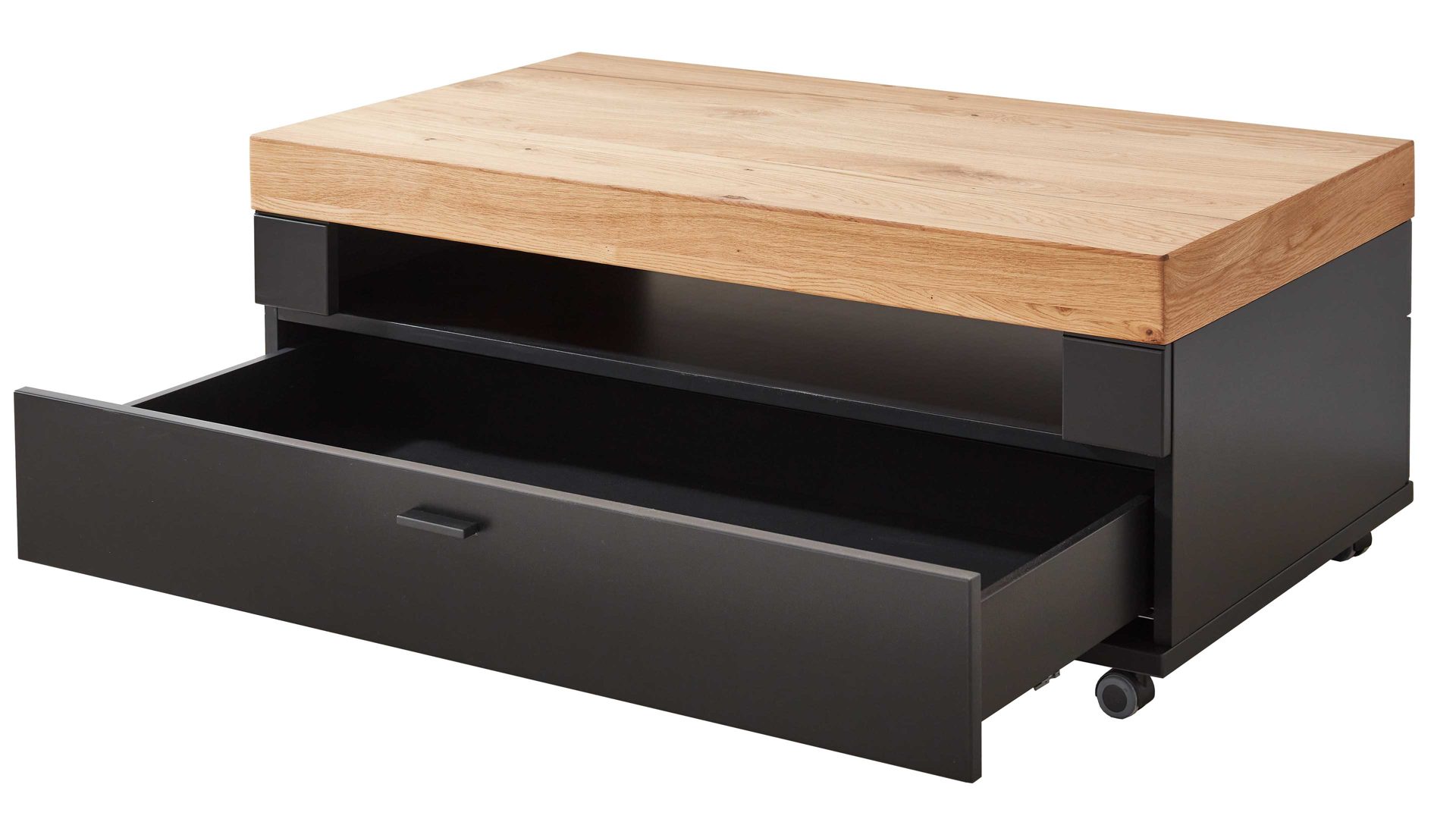 Couchtisch Mca furniture aus Holz in Schwarz Wohnmöbelserie Messina - Couchtisch Schwarzgrau & Risseiche - ca. 105 x 60 cm