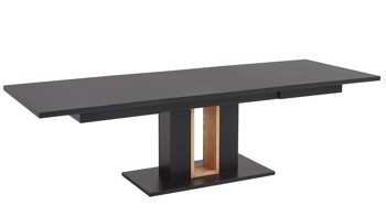 Auszugtisch Mca furniture aus Holz in Schwarz Wohnmöbelserie Messina - Auszugtisch Schwarzgrau & Risseiche - ca. 180 - 280 x 100 cm