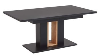 Auszugtisch Mca furniture aus Holz in Schwarz Wohnmöbelserie Messina - Auszugtisch Schwarzgrau & Risseiche - ca. 180 - 280 x 100 cm