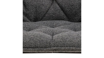 Vierfußstuhl Actona group aus Stoff in Anthrazit Armlehnstuhl Brooke anthrazitfarbener Bezug Monza 130 & schwarzes Metall