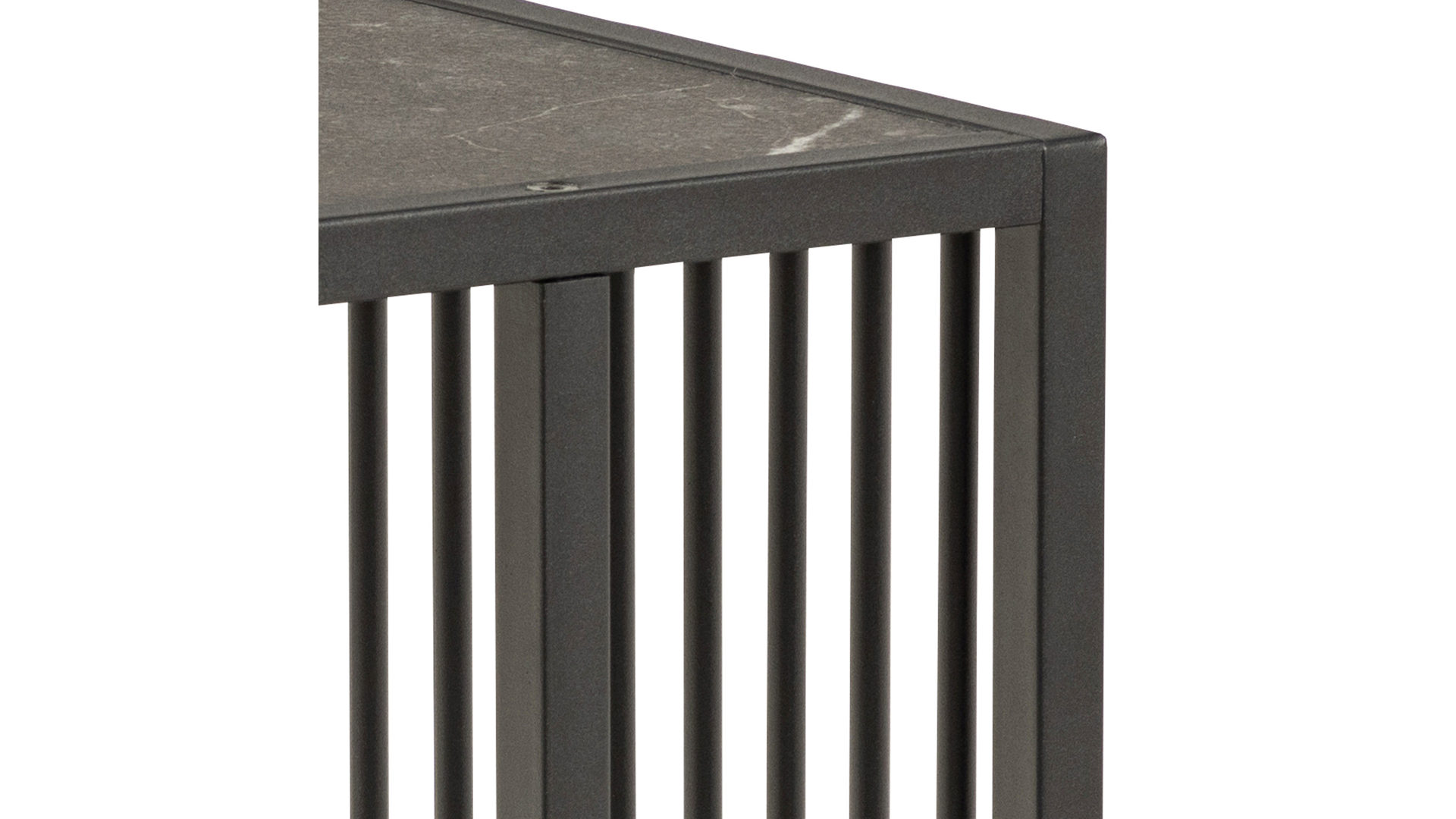 Beistelltisch Actona group aus MDF in Schwarz Beistelltisch Strington schwarze Marmoroptik & schwarzes Metallgestell