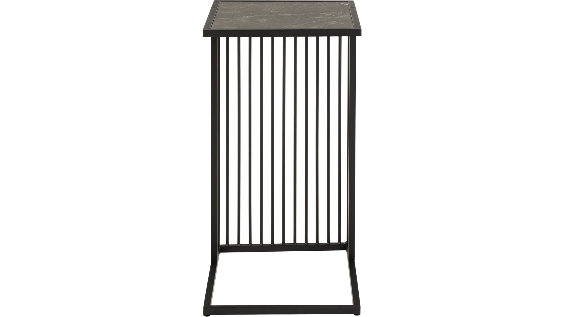 Beistelltisch Actona group aus MDF in Schwarz Beistelltisch Strington schwarze Marmoroptik & schwarzes Metallgestell