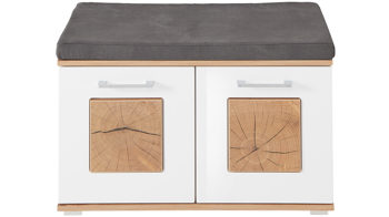 Garderobenbank Innostyle aus Holz in Weiß Garderobenprogramm Fun - Garderobenbank Artisan Eiche - Breite ca. 84 cm