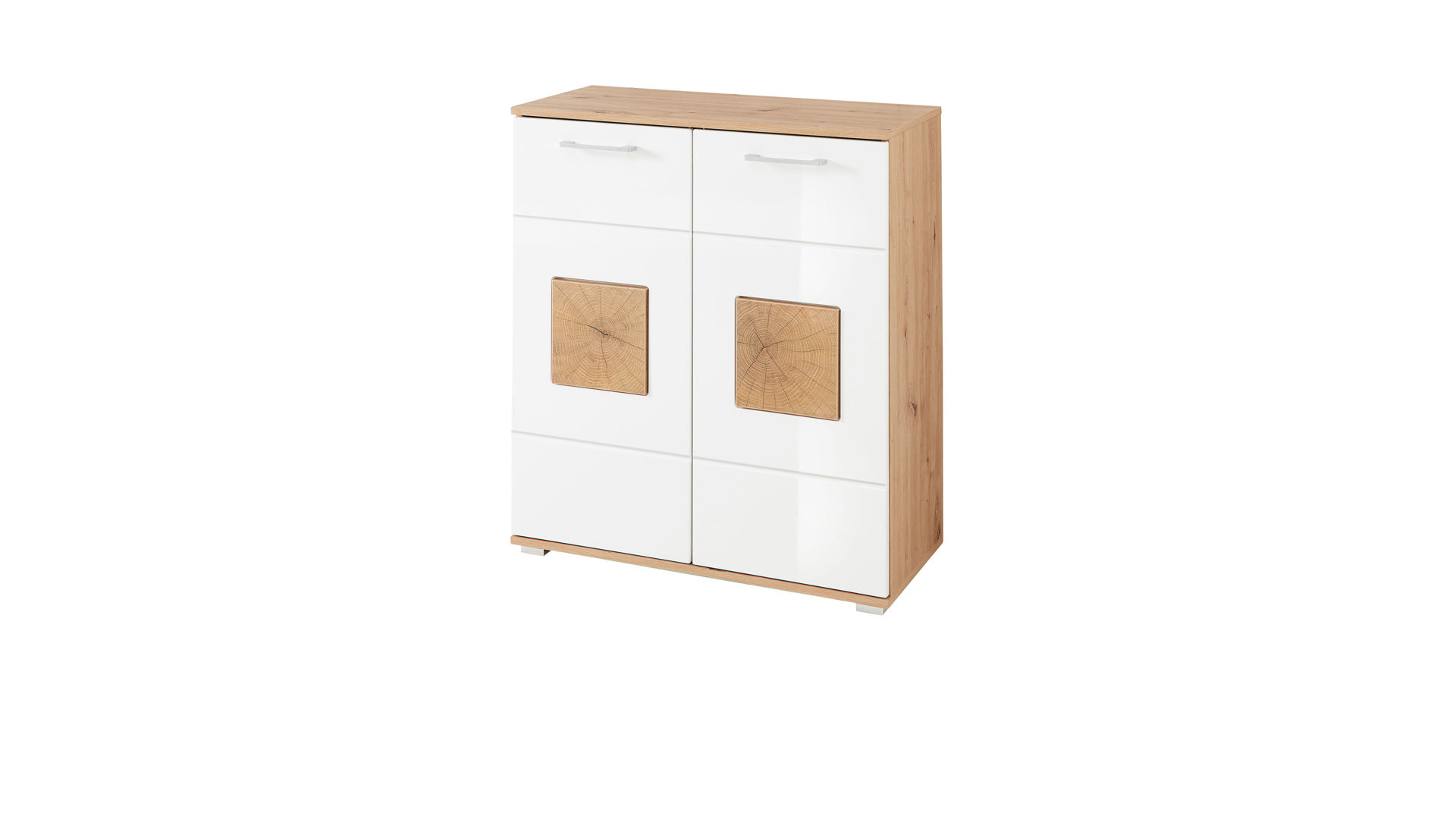 Schuhschrank Innostyle aus Holz in Weiß Garderobenprogramm Fun - Schuhschrank Weiß & Artisan Eiche, Hirnholz - Breite ca. 84 cm