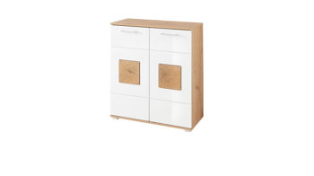 Schuhschrank Innostyle aus Holz in Weiß Garderobenprogramm Fun - Schuhschrank Weiß & Artisan Eiche, Hirnholz - Breite ca. 84 cm