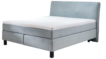 Boxspringbett comfortmaster besser sitzen, liegen, leben aus Stoff in Hellblau Comfortmaster Boxspringbett Velluto aquafarbener Cordbezug 143 - Liegefläche ca. 180 x 200 cm