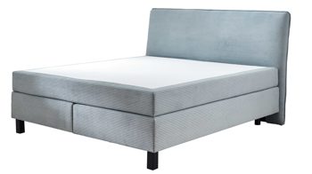 Boxspringbett comfortmaster besser sitzen, liegen, leben aus Stoff in Hellblau Comfortmaster Boxspringbett Velluto aquafarbener Cordbezug 143 - Liegefläche ca. 180 x 200 cm