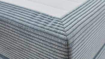 Boxspringbett comfortmaster besser sitzen, liegen, leben aus Stoff in Hellblau Comfortmaster Boxspringbett Velluto aquafarbener Cordbezug 143 - Liegefläche ca. 180 x 200 cm