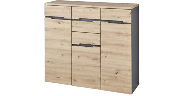 Kommode Innostyle aus Holz in Holzfarben Kommodenserie Memphis Artisan Eiche & Graphit - Breite ca. 120 cm