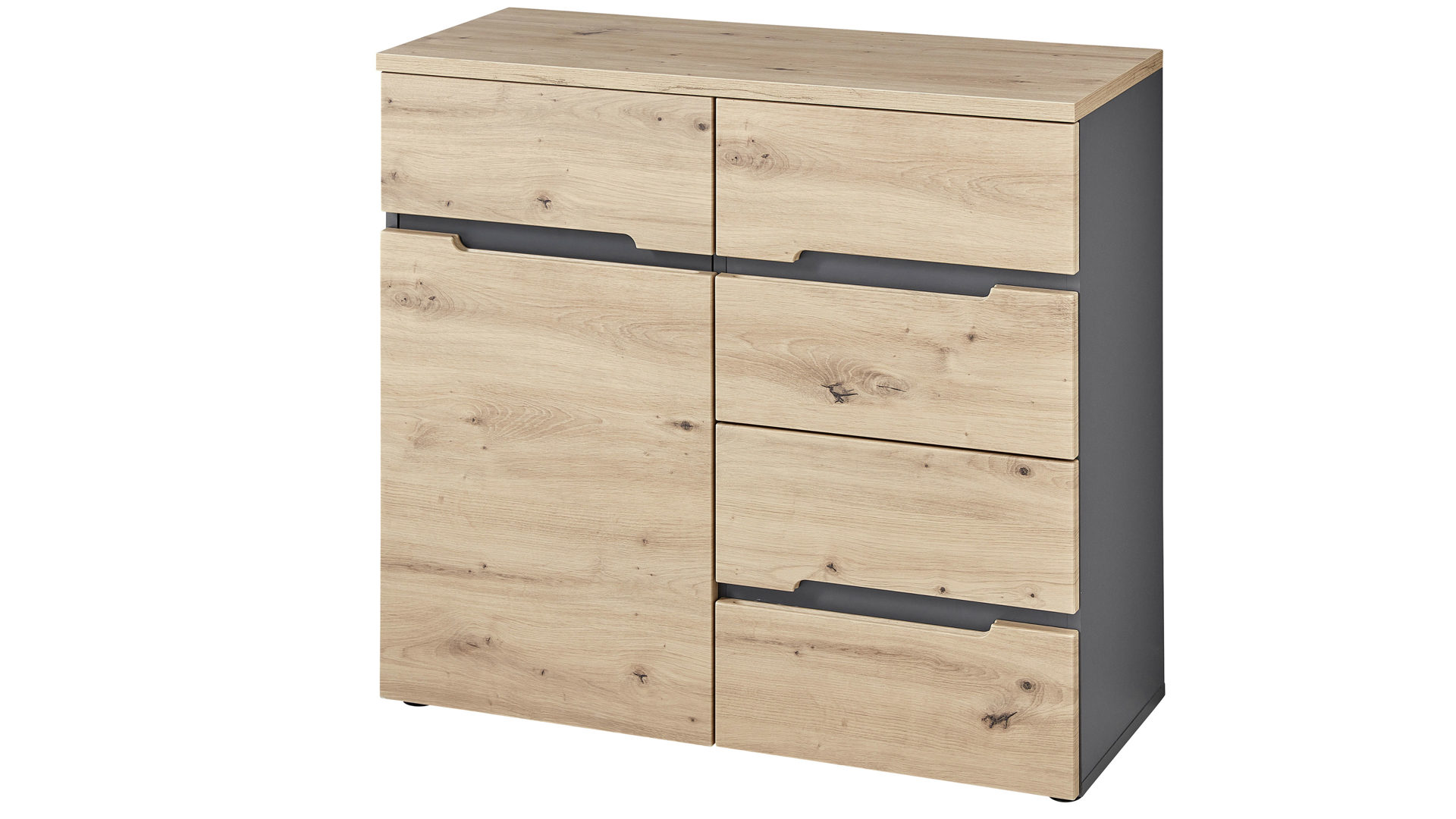 Kommode Innostyle aus Holz in Holzfarben Kommodenserie Memphis Artisan Eiche & Graphit - Breite ca. 90 cm