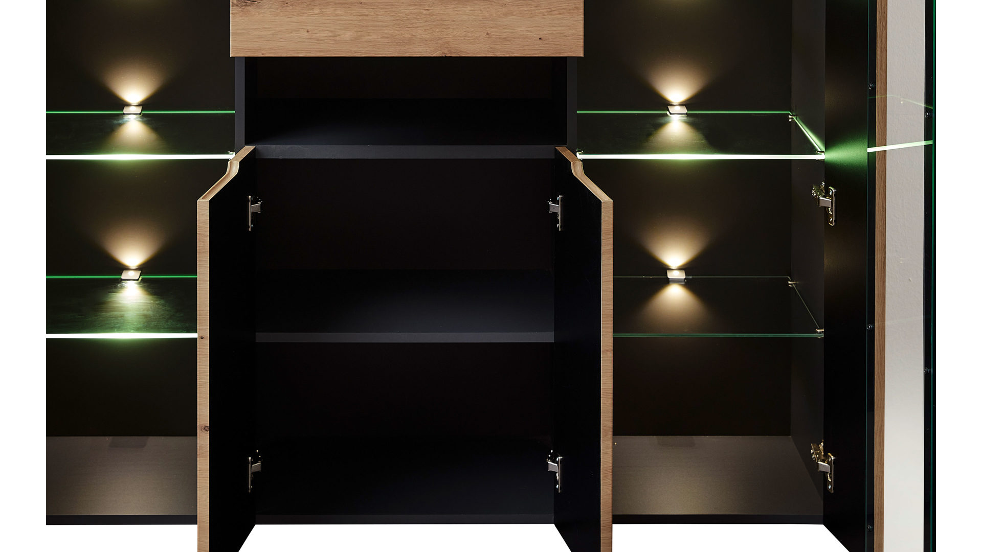 Highboard Innostyle aus Holz in Holzfarben Wohnzimmer Serie Memphis - Highboard Artisan Eiche & Graphit - Höhe ca. 127 cm