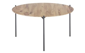 Couchtisch A better place furniture aus Holz in Holzfarben Couchtisch Assuan Eiche & Schwarz - Durchmesser ca. 74 cm