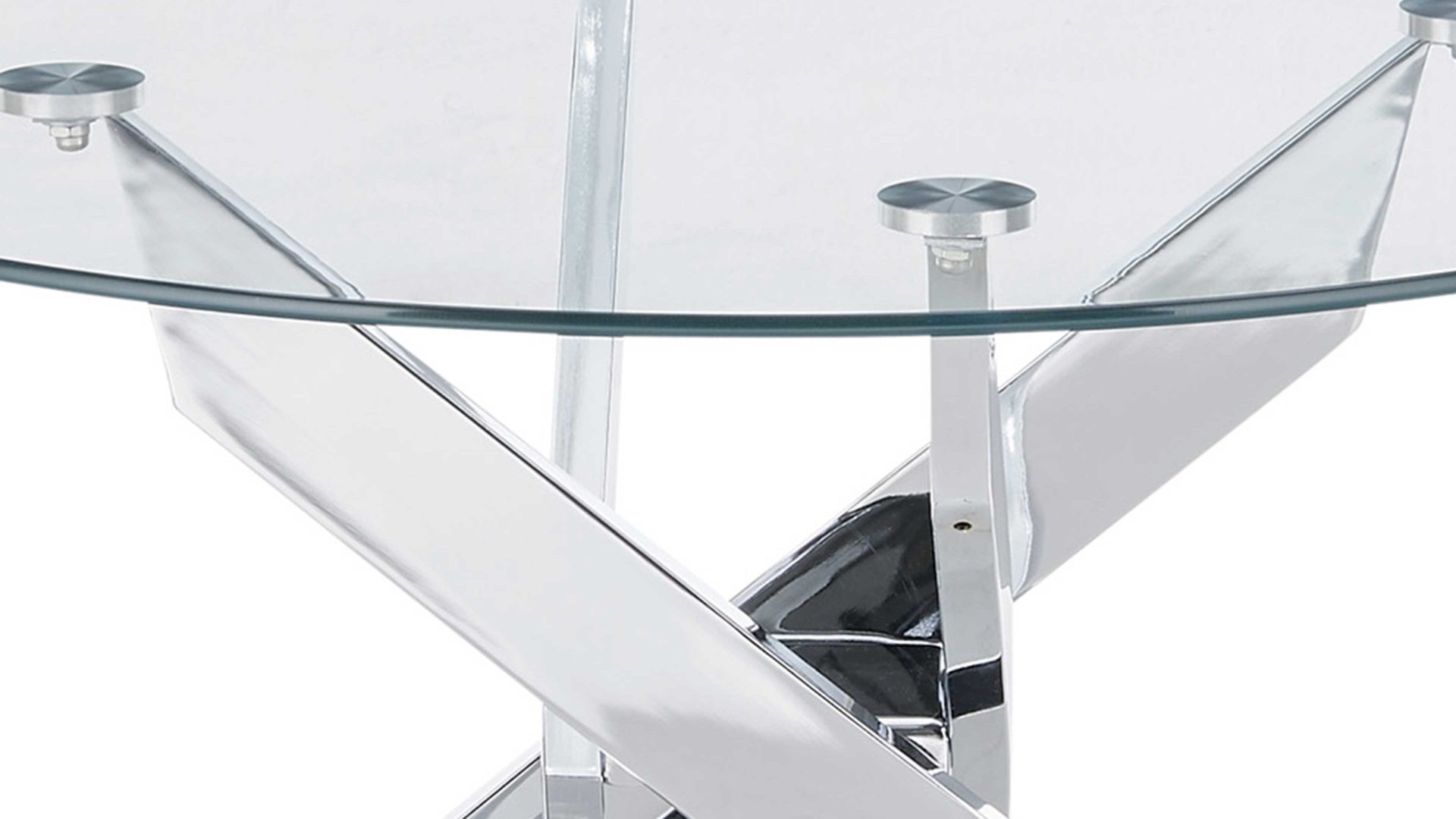 Couchtisch A better place furniture aus Glas in Transparent Kopenhagen Couchtisch Klarglas & Chrom - Durchmesser ca. 80 cm