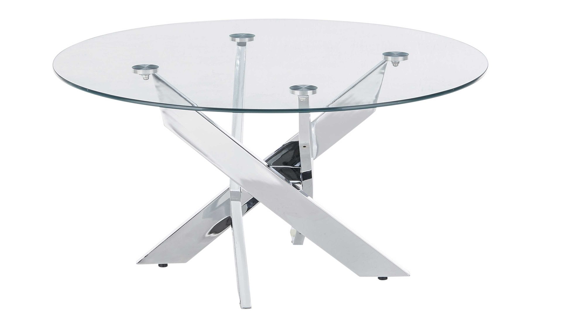 Couchtisch A better place furniture aus Glas in Transparent Kopenhagen Couchtisch Klarglas & Chrom - Durchmesser ca. 80 cm