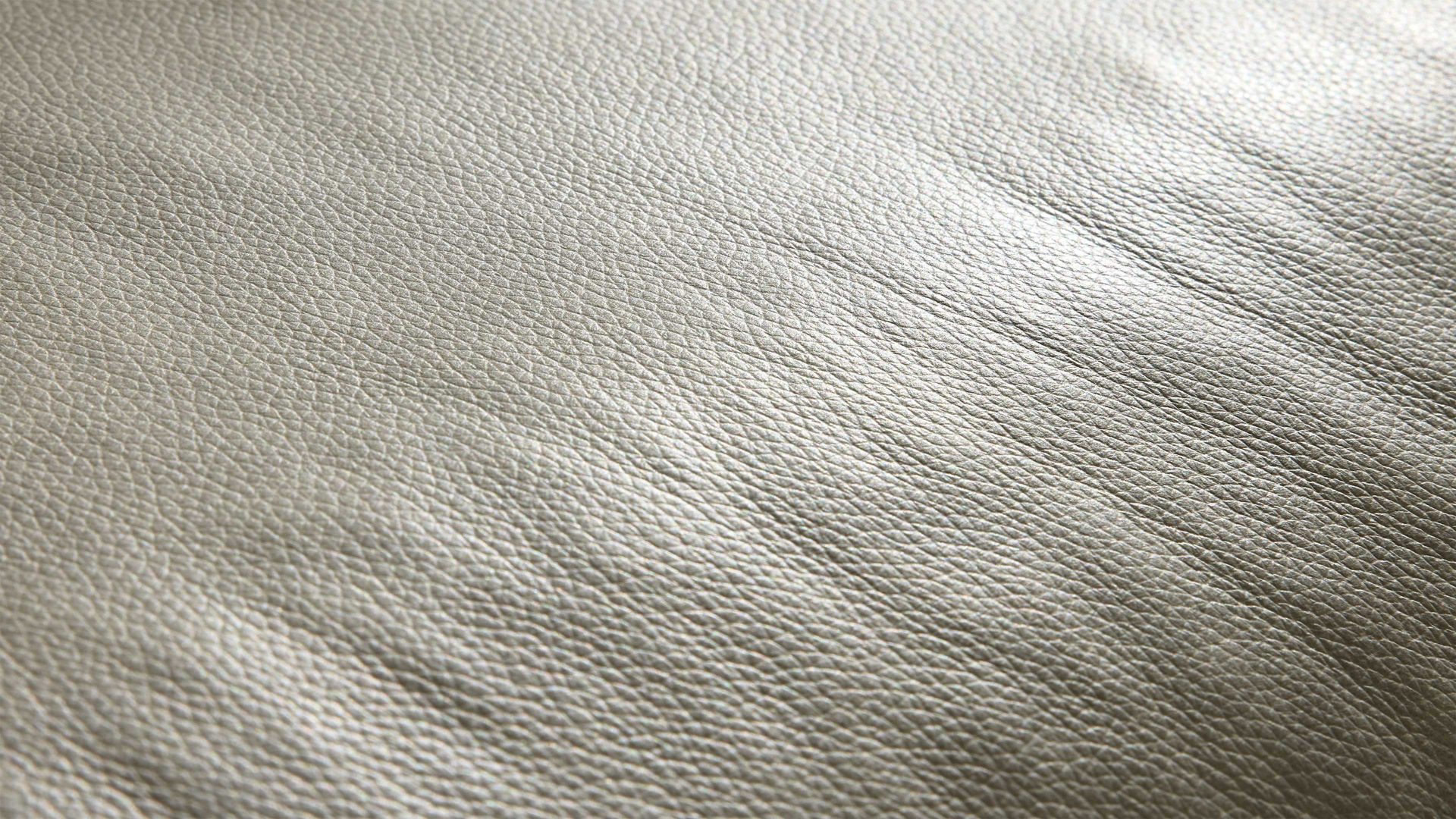 Polsterhocker Interliving aus Leder in Hellgrau Interliving Sofa Serie 4004 - XXL-Hocker G140 hellgraues LongLife-Leder Z69.22 - ca. 140 x 60 cm