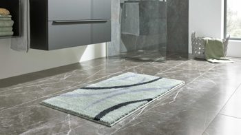 Badematte / Badeteppich Interliving aus Kunstfaser in Hellgrün Interliving Badteppich Serie 9111 jadefarben gemustert - ca. 60 x 90 cm