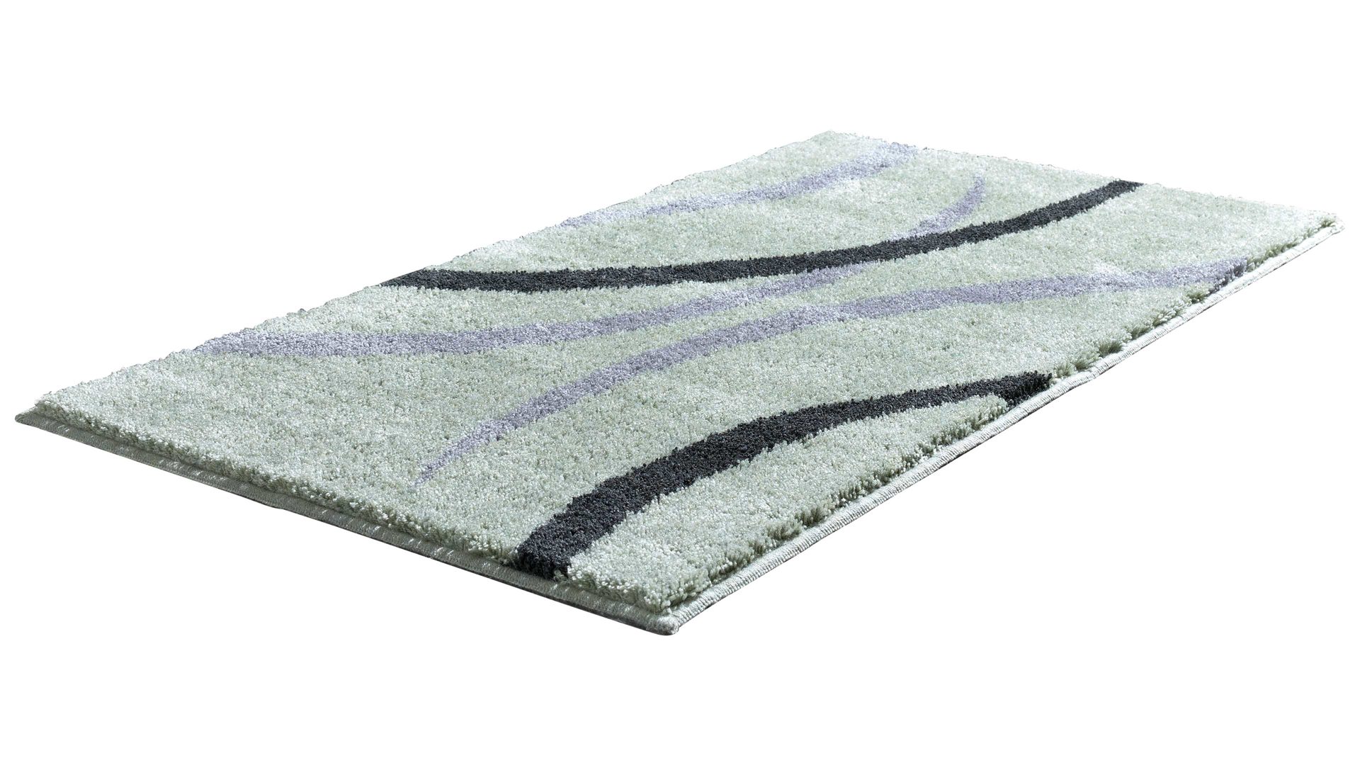 Badematte / Badeteppich Interliving aus Kunstfaser in Hellgrün Interliving Badteppich Serie 9111 jadefarben gemustert - ca. 65 x 115 cm