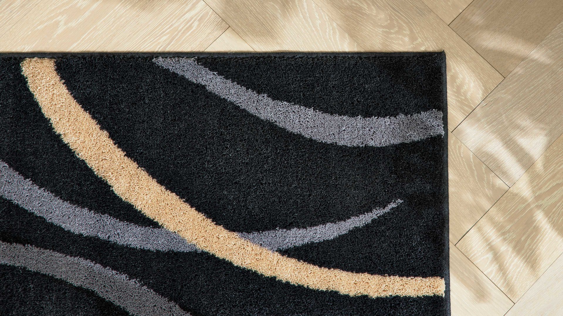 Badematte / Badeteppich Interliving aus Kunstfaser in Anthrazit Interliving Badteppich Serie 9111 anthrazitfarben gemustert - ca. 65 x 115 cm