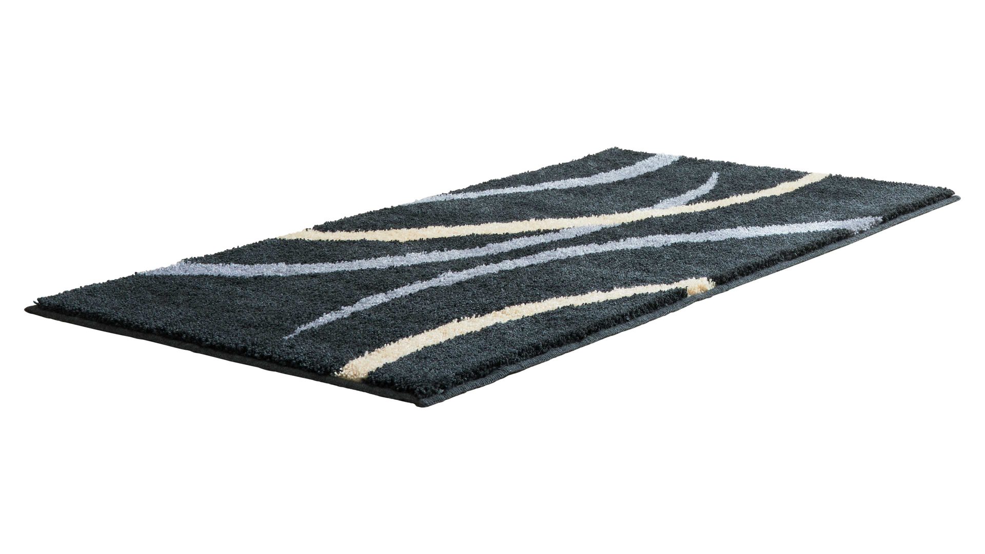 Badematte / Badeteppich Interliving aus Kunstfaser in Anthrazit Interliving Badteppich Serie 9111 anthrazitfarben gemustert - ca. 60 x 90 cm