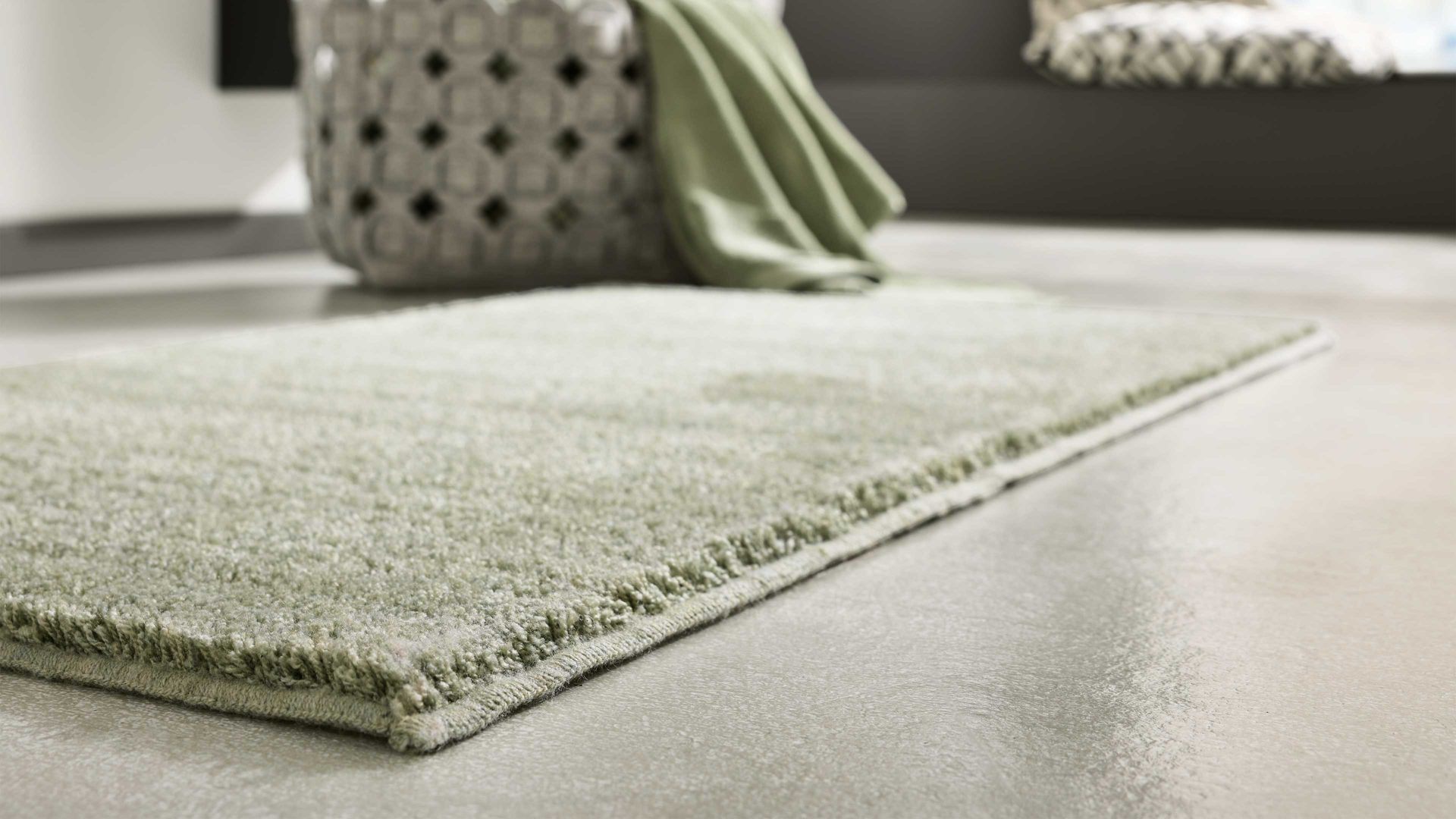 Badematte / Badeteppich Interliving aus Kunstfaser in Hellgrün Interliving Badteppich Serie 9112 Jade - ca. 50 x 60 cm