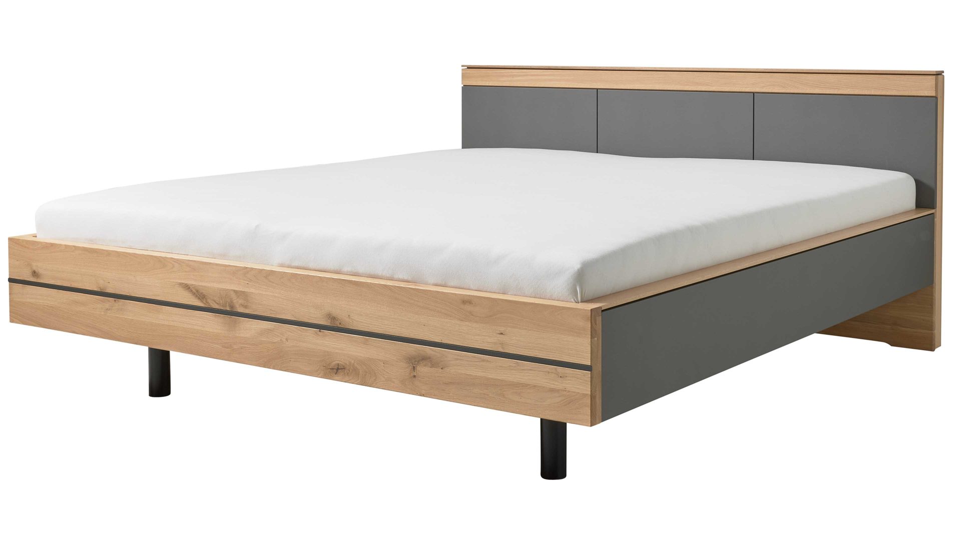 Bettgestell Interliving aus Holz in Holzfarben Interliving Schlafzimmer Serie 1029 – Bettgestell 528341 Wildeiche & Graphit - Liegefläche ca. 180 x 200 cm