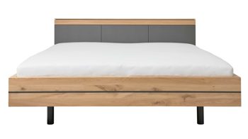 Bettgestell Interliving aus Holz in Holzfarben Interliving Schlafzimmer Serie 1029 – Bettgestell 528341 Wildeiche & Graphit - Liegefläche ca. 180 x 200 cm