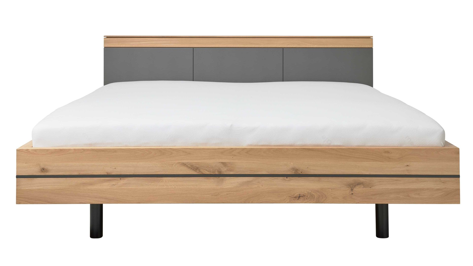 Bettgestell Interliving aus Holz in Holzfarben Interliving Schlafzimmer Serie 1029 – Bettgestell 528341 Wildeiche & Graphit - Liegefläche ca. 180 x 200 cm