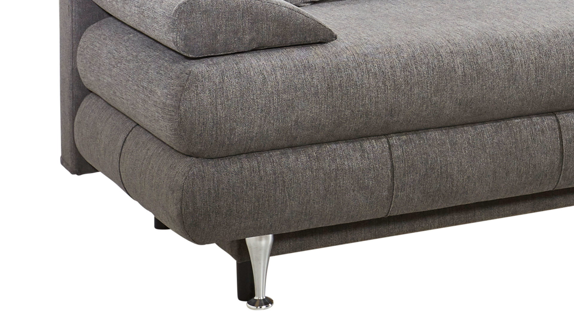 Schlafsofa Sun garden | 162739 aus Stoff in Hellbraun Schlafsofa Benfeld taupefarbener Webstoff & Edelstahlfüße