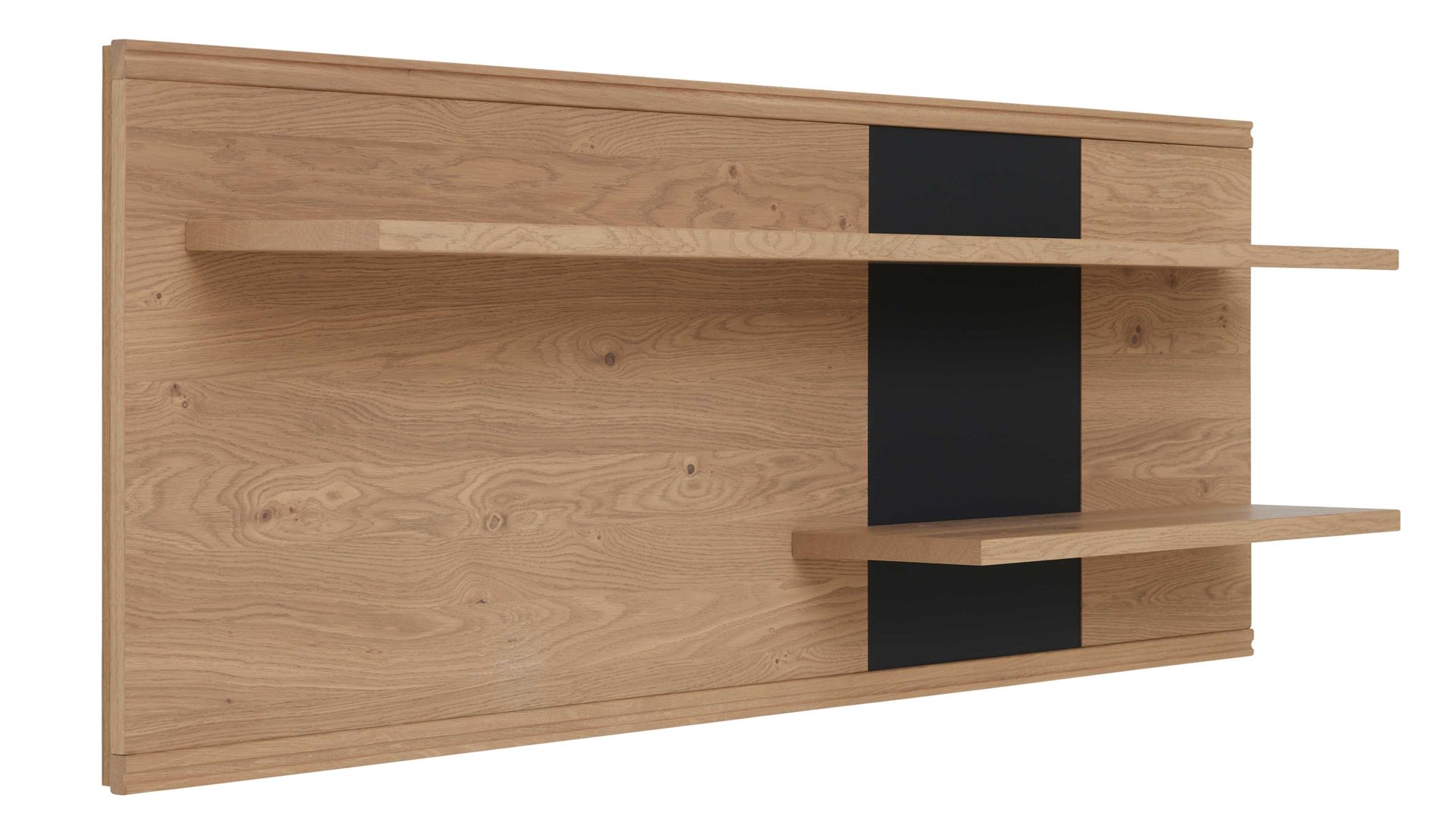 Wandregal Interliving aus Holz in Holzfarben Interliving Wohnzimmer Serie 2025 - Wandpaneel 42 Wildeiche & Anthrazit - Höhe ca. 61 cm